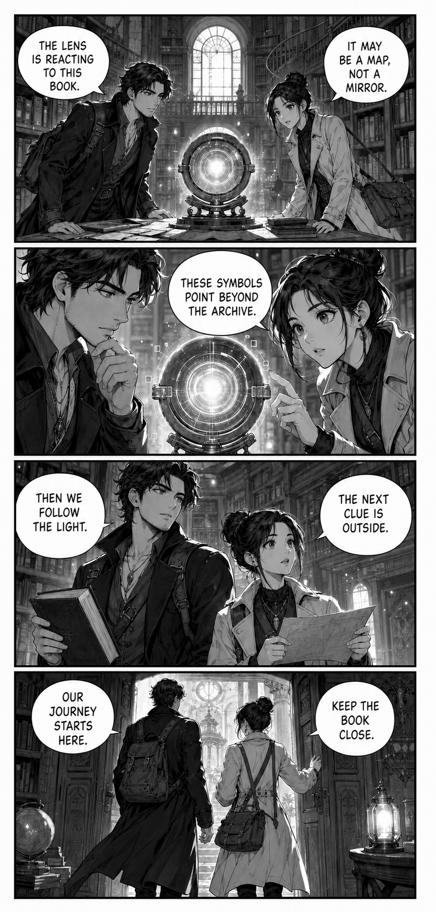 Original fictional manga-style demo chapter with seven English speech bubbles